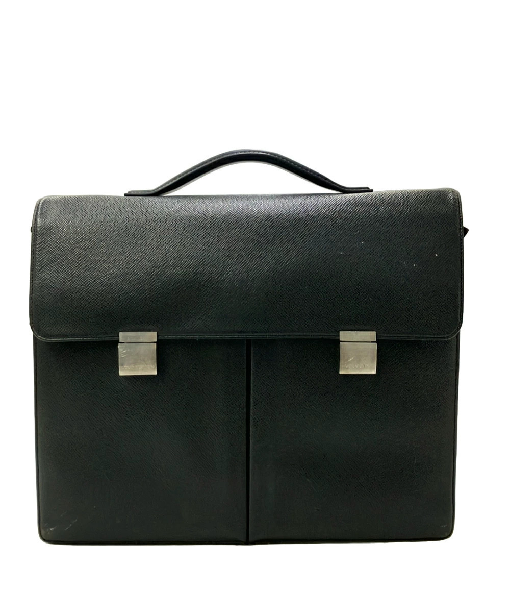Louis Vuitton Briefcase Business Briefcase Kazan Taiga Leather Black